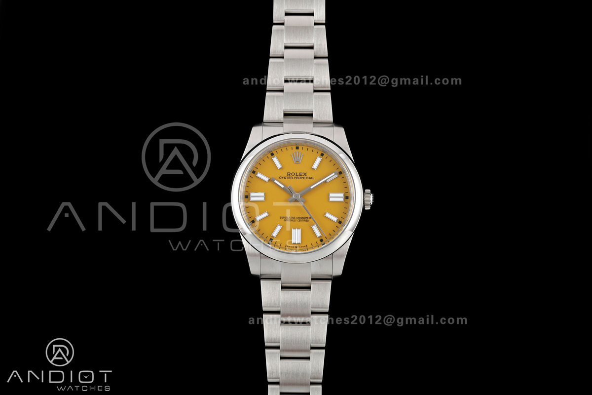 Oyster Perpetual 124300 41mm Clean Plus 1:1 Best Edition 904L Steel Yellow Dial DD3230